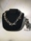 Black mother of Pearl matching necklace and bracelet