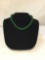 Fine necklace of dark green round jade beads