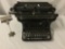 Antique black Underwood typewriter, manufactured by the Underwood Elliot Fisher Company as is