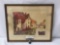 Hand signed print of Village Maison by artist chatillon - presented in wood frame