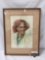 Original watercolor painting of an old Italian woman signed by A. Moriani