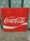 Vintage metal Coca-Cola advertisement that reads enjoy Coca-Cola - good cond, see pics