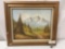 Original oil painting depicting a mountain valley landscape - signature illegible