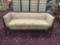 Vintage antique repro sofa w/deep seats, classic horse hair upholstery and ornate frame