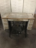 Vintage Singer Sewing machine sewing table turned desk/work table - as is