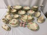 Lot of approx 75 pc of Franciscan Ware - hand decorated with floral patterns - misc server pcs, and