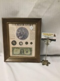 Framed The Silver Story American silver coin collection incl. a 1899 Morgan silver dollar, etc