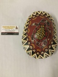 Hand-painted turtle shell from New Zealand or Australia, VR signature on side