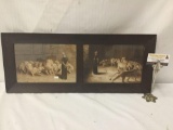 Antique print of Daniel in the Lions Den by Briton Riviere - presented in wooden frame