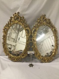 Pair of Syroco mirrors in plastic gesso style frames