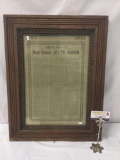 1863 obituary of Major-General Joseph Graham - presented in a wood frame