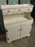 Vintage white Welsh dresser with classic rustic farmhouse aesthetic