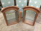 2 vintage oak arch top medicine cabinets with mirrors - cabinets are in great condition