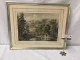 Photogravure of the Hunting Castle presented in wood frame