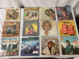 Collection of 40 vintage vinyl lp phonograph records incl. Manilow, Johnny Mathis, Streisand, and