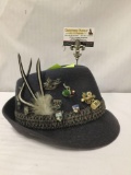 Vintage Bavarian Robinsport wool hat with hiking and climbing pins