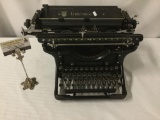 Antique black Underwood typewriter, manufactured by the Underwood Elliot Fisher Company as is