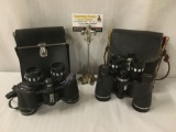 2 pairs of vintage binoculars w/ cases - vintage Jason Clipper 7x35 model 118 & Belmont 7x35