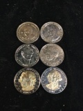 Collection of presidential anniversary double eagle tokens. 1982-1985. Jefferson, Reagan, Washington
