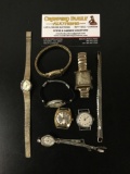 Collection of 7 watches and faces incl. Timex, Waltham, and more see pics