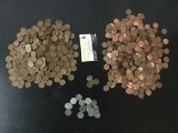 Huge collection of pennies incl. 400 wheatback pennies & over 400 modern pennies - see desc/pics