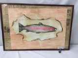Original watercolor painting depicting a rainbow trout - signed by artist