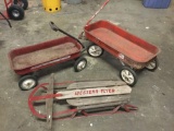 Collection of 2 vintage wagons and a sled - Sears XL-300, Radio Flyer 90 and Western Flyer