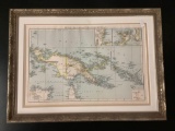 Framed map of New Guinea and the Papuan Archipelago, framed by Aaron Brothers