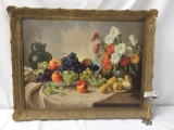 Original still life oil painting of fruit - signed by artist B Palamar