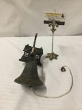 Vintage metal door bell/chime with duck and cottage motif