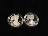 Pair of 2010-W Uncirculated Silver proof Walking Liberty Dollars