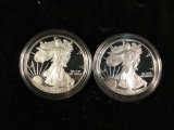 Pair of 2010-W Uncirculated Silver proof Walking Liberty Dollars