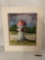 Unframed original watercolor Iowa fire hydrant painting signed by artist John Corson 1975 approx