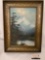 Antique original mountain scene nature painting on board by unknown artist, approximately 17 x 23