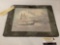 Sternwheeler boat print signed by artist Archie Boyd on old slate ballast cut stone, approximately