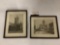 Lot of 2 vintage framed architecture prints, signed by artists; Edinburgh - Norte Dam Cathedral