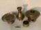 Lot of 4 vintage brass metal home decor, vase and warmer