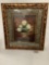 Large ornate framed still life flower print by J. Combs, approx 30x33 inches.