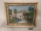 Framed original painting of a house Chez Barbara by Claude Phenix 2009, approx 22.5x18 inches.