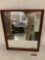 Modern wood frame mirror, approximately 20 x 24 inches