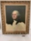 Large ornate framed board print a famous George Washington portrait, approximately 30 x 37 inches