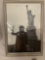 Nicely framed John Lennon at Statue of Liberty poster 2004, approximately 27 x 39 inches