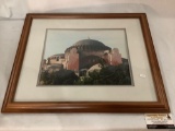 Nicely framed photograph of a temple building , approximately 23 x 19 inches