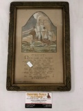 Framed boat print by A. Edwin Keigwin, Trust, approx 9x13 inches