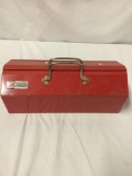 Large steel ratchet tool box incl. a variety of bits and attachments