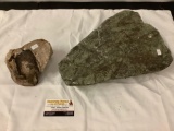 Lot of 2 large rocks/stones and geode