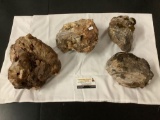 Lot of 4 large rocks/stones and geodes