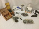 Lot of a few tools, pads, and misc bits of hardware. Includes a working Dremel Moto-Tool, an