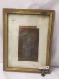 Pressed copper art piece of horses signed by artist Barbara Benton.