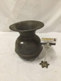 Vintage brass All Famous Havana 5c Cigars spittoon.